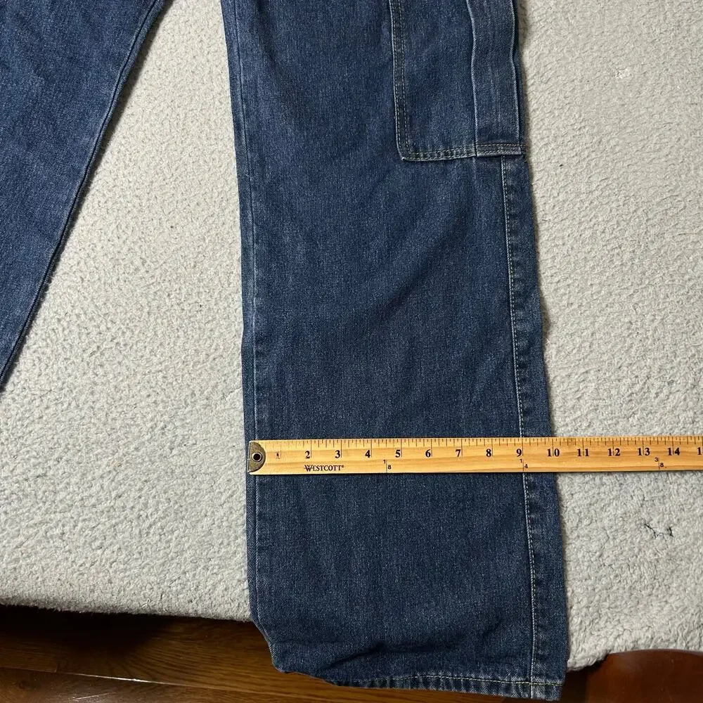 Womens Jeans XS 26 x 31 Blue Medium Wash Wide‎ Leg High Rise Denim Y2K 90s Boho